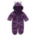 thumbnail image 5 of Spring Infant Flannel Solid Color Stitching Package Foot Romper Siamese Baby Crawling Jumpsuit, 5 of 6