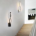 thumbnail image 3 of Billuyoard Lámpara LED montada en la pared de la escalera del pasillo del dormitorio del hogar de la luz de la pared del diseño de la onda Iluminación y accesorios Weiße Schale weißes Licht Billuyoard HA6408-04B, 3 of 6