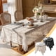 thumbnail image 1 of Mantel decorativo de encaje | Cubierta de mesa de centro de estilo francés - Mueble de TV y adorno de zapato | Blanco o Negro | Malla de nailon Spandex | 140x140cm | Elegante, duradero, lavable, 1 of 9