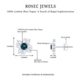 thumbnail image 5 of Rosec Jewels Natural London Blue Topaz Sunburst Stud Earrings - AAA Quality -Blue Topaz Diamond Earrings - Ready to Gift, 14K White Gold, 5 of 6