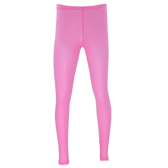 Aiihoo Men's Mesh Tights Stockings Low Rise Sports Yoga Pants Leggings Trousers Sportswear Hot Pink L