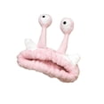 thumbnail image 1 of Diadema de dibujos animados Qarigey para lavarse la cara Ligera duradera felpa rosa, 1 of 6