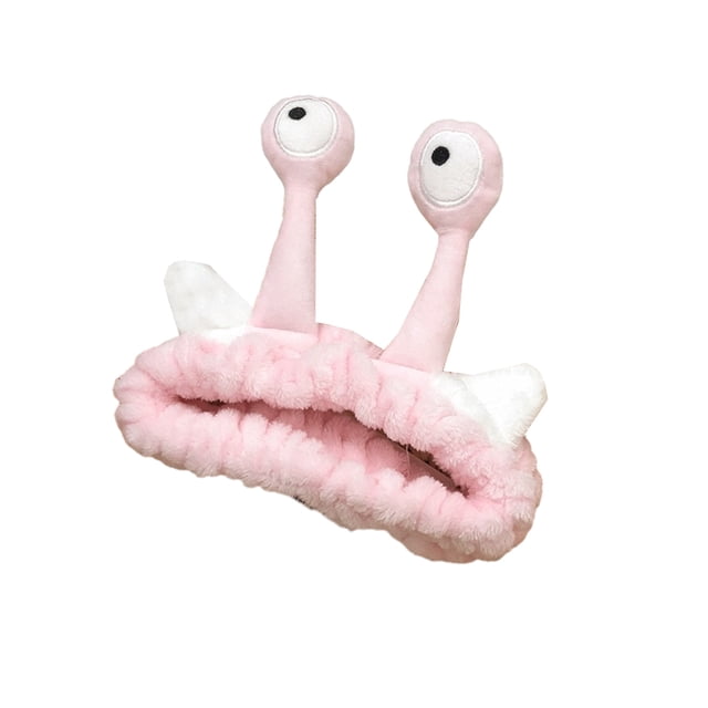 Diadema de dibujos animados Qarigey para lavarse la cara Ligera duradera felpa rosa