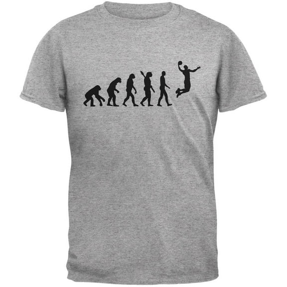 Basketball Evolution Heather Grey Adult T-Shirt - X-Large