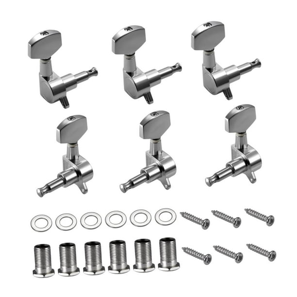6 clavijas de afinación para guitarra acústica 3L3R Plata