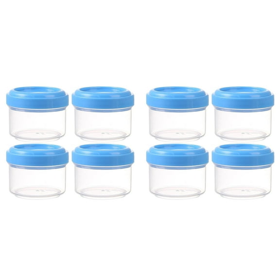 COURAGEDG 8PCS Mini Clear Jars With Leakproof Lids Round Clear Container 35ml Refillable Storage Containers For Home And Kitchen Organizing 2PCS Pasta Rack Containers with Lids for Organizing