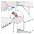 thumbnail image 4 of 1Pcs QXDRAGON Portable Multipurpose Folding Table Collapsible Picnic Aluminum Adjustable Table White Fold Up Square Desk for Hiking Camping Wedding Dining Party Patio Outdoor BBQ Yard, 4 of 10