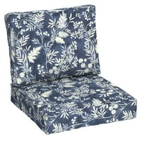2-Piece Better Homes & Gardens 42 x 24 Inch Rectangle Deep-Seat Outdoor Seating Cushions (Navy Floral)