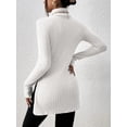 thumbnail image 2 of Camiseta SOLY HUX para mujer de manga larga con cuello de tortuga blanca M, 2 of 6
