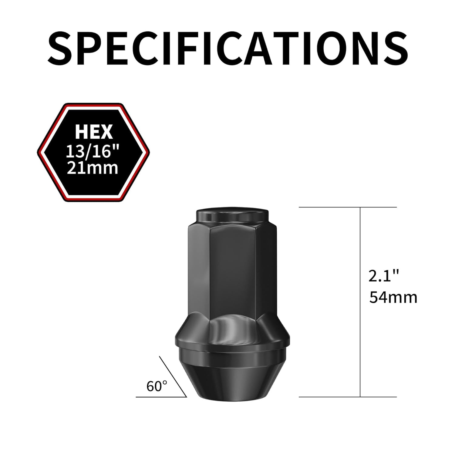 Richeer 24pcs M14x2 OEM Factory Style Lug Nuts for 2004-2014 F150 Expedition Lincoln Navigator One-Piece Large Acorn Seat Black Wheel Lug Nuts, 13/16” (21mm) Hex Replacement OE 4L3Z1012A 7L1Z1012A