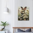 thumbnail image 4 of Jiayy Animal Canvas Art,Little Rabbit With Butterflies In The Meadow Cute Picture,Decoration Cute Poster Painting Canvas Aesthetic Wall Art Dining Living Room Kitchen Decor, 4 of 5