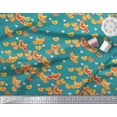 thumbnail image 2 of Soimoi Poly Georgette Fabric Heart,Hen & Chick Cartoon Print Fabric by The Yard 52 Inch Wide, 2 of 3