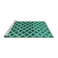 thumbnail image 2 of Ahgly Company Machine Washable Indoor Round Abstract Turquoise Blue Modern Area Rugs, 3' Round, 2 of 4