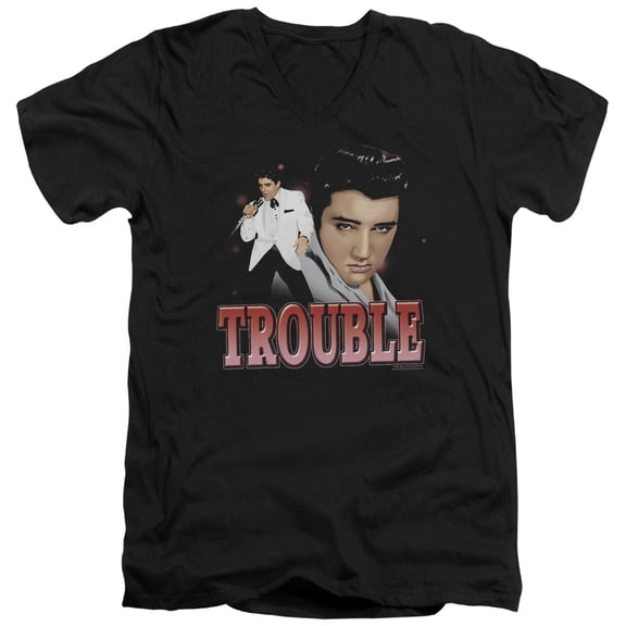 Elvis Presley - Trouble - Slim Fit V Neck Shirt - Small