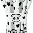 thumbnail image 4 of Chezmoi Collection 4-Piece Kids/Teens Panda Love Window Curtain Set - Soft Microfiber Black White Girls Printed Love Panda Hearts Whimsical Fun Kids Rod Pocket Drapes, 2-Panels (42"W x 84"L), 4 of 8