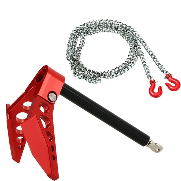 RC Parts Ground Winch Anchor with 80cm Hook Chains for 1/10 RC Crawler Road  