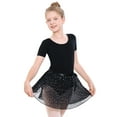 thumbnail image 6 of Stelle Girls' Sequins Ballet Skirt Chiffon Wrap Dance Skirt,Tie up Sheer Dance Skate Over Scarf for Leotards Half Dress,Black, 6 of 6