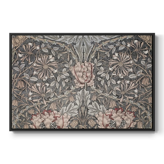 Vintage Abstract Print-XXX Framed in Black Wood Gallery Wrapped Canvas 17 in. x 25 in.