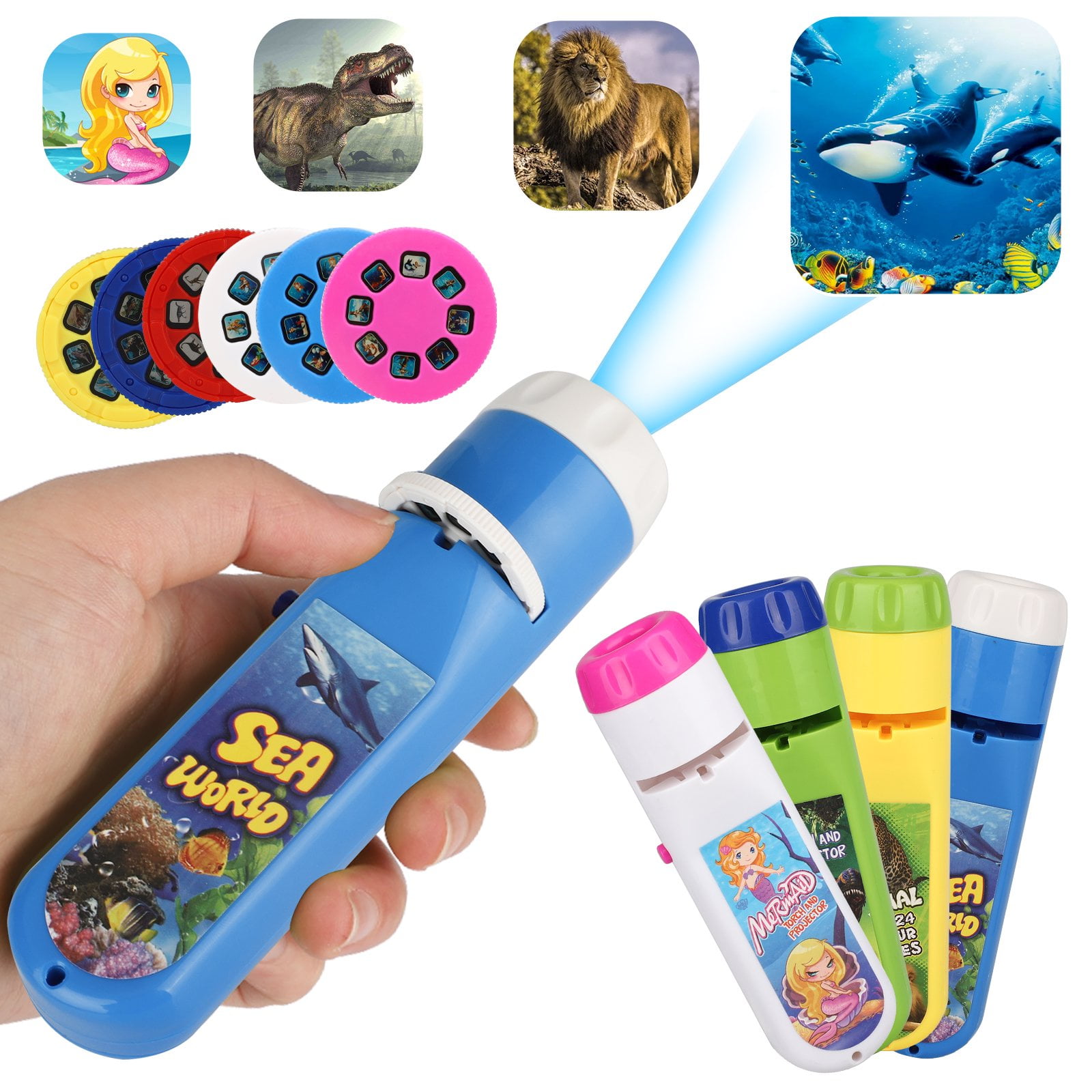 Outer Space Pattern Torch Projector Flashlight Kids Educational Bedtime Toys 