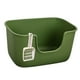thumbnail image 5 of Caja de arena para gatos con tapa abierta, orinal para perros pequeños, orinal a prueba de salpicaduras, sartenes para arena para conejos, hámsteres, Verde oscuro, 5 of 8