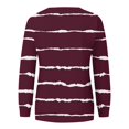 thumbnail image 5 of kytmyeq Women's Fashion Casual Long Sleeve Gradient Stripe Printed Round Neck Sweatshirt Loose Top, 5 of 5