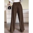 thumbnail image 6 of Women Sweatpants Baggy Wide Leg Pants Lounge Comfy Palazzo Joggers with Pockets Brown S, 6 of 8