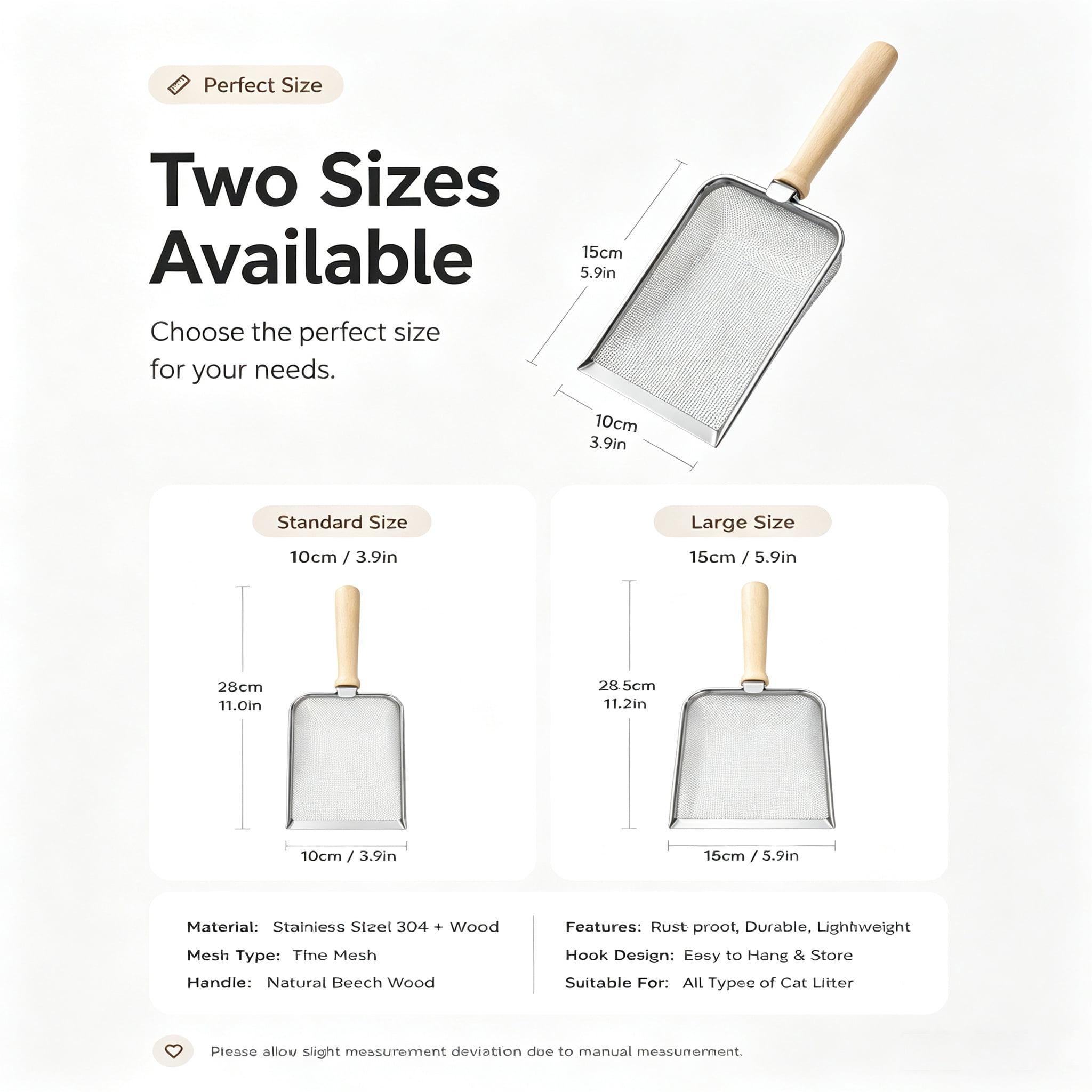 Stainless Steel Cat Litter Scoop