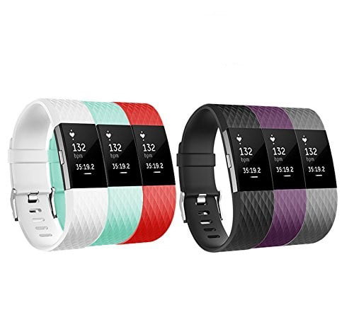 Classic & Special Compatible 7Pack Rubber Replacement Bands S&L Fitbit Charge 2 