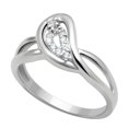 thumbnail image 1 of Alamode LO2051-6 Bague en Laiton Rhodié Femme avec AAA Grade CZ en Clair - Taille 6, 1 of 1