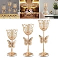 thumbnail image 4 of Portaves decorativo elegante acabado chapado en oro, candeliere del hierro centro de para detalles de decoración para hogar de S perfecl candelabros de escritorio de cristal, 4 of 8