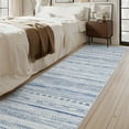 thumbnail image 4 of VUNATE 2'x8' Boho Runner Rug Machine Washable Rug Modern Moroccan Soft Carpet Neutral Geometric Distressed Non-Slip Rubber Backing Hallway Runner Rug for Kitchen Entryway Bedroom Laundry Room Blue, 4 of 6