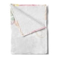thumbnail image 2 of Rose Soft Flannel Fleece Blanket, Tender Graceful Spring Themed Borders Floral Frame with Abstract Silhouette of Roses, Cozy Plush for Indoor and Outdoor Use, 60" x 80", Multicolor, by Ambesonne, 2 of 5