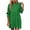 Green, variant on Womens Plus Size Empire Waist 3/4 Sleeve Crew Neck Flowy Babydoll Mini Dress Hot Pink S
