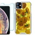 thumbnail image 1 of For Apple iPhone 11 Case, Hybrid Bumper Phone Case, with Tempered Glass Screen Protector, by OneToughShield ® - Sunflower, 1 of 3