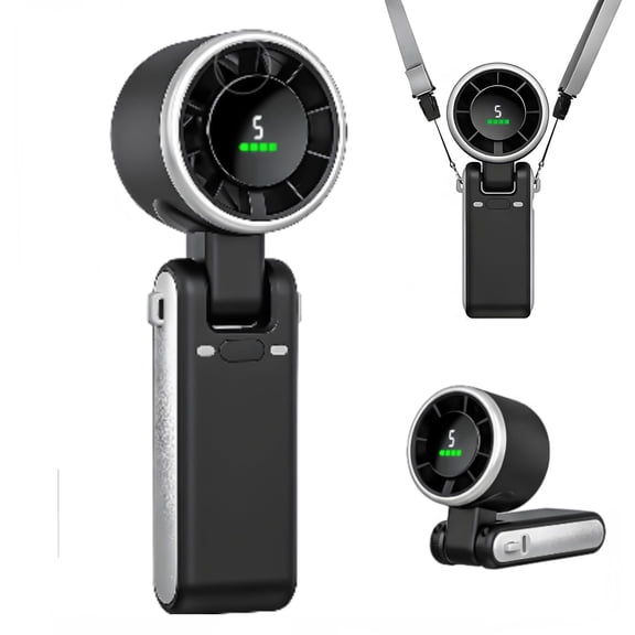 Portable 3-in-1 Handheld Turbo Fan, 5 Speed Settings, Up to 13 Hours of Battery Life