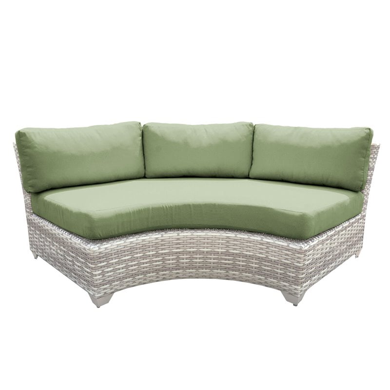 TKC Fairmont Curved Armless Patio Sofa in Green