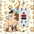 thumbnail image 1 of Metal Light Switch Plate Cover Ice Cream Pug Unicorn Purple DOG047, 1 of 13