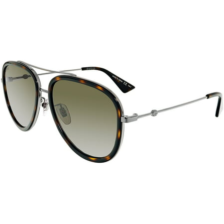 Gucci Anti-reflective GG0062S-002-57 Silver Aviator Sunglasses