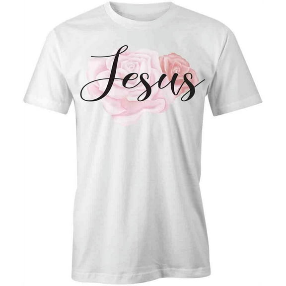 Jesus Roses T-Shirt | Religious Christian White Tee Gift