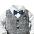 thumbnail image 3 of Gubotare Infant Suit Baby Toddler Boy Set Formal Tuxedo Suits No Tail Wedding Outfits 12 18 Months,(Light Gray 12-18 Months), 3 of 3