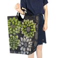 thumbnail image 4 of Yayeee Freestanding Laundry Hamper with Handle Collapsible Large Storage Basket for Clothes, Gray Floral, 4 of 7