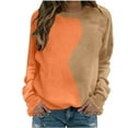 thumbnail image 4 of Womens Crewneck Sweatshirt Colorblock Patchwork Drop Shoulder Loose Sweatshirts Pullover Tops Sping Outfits 2026, 4 of 5