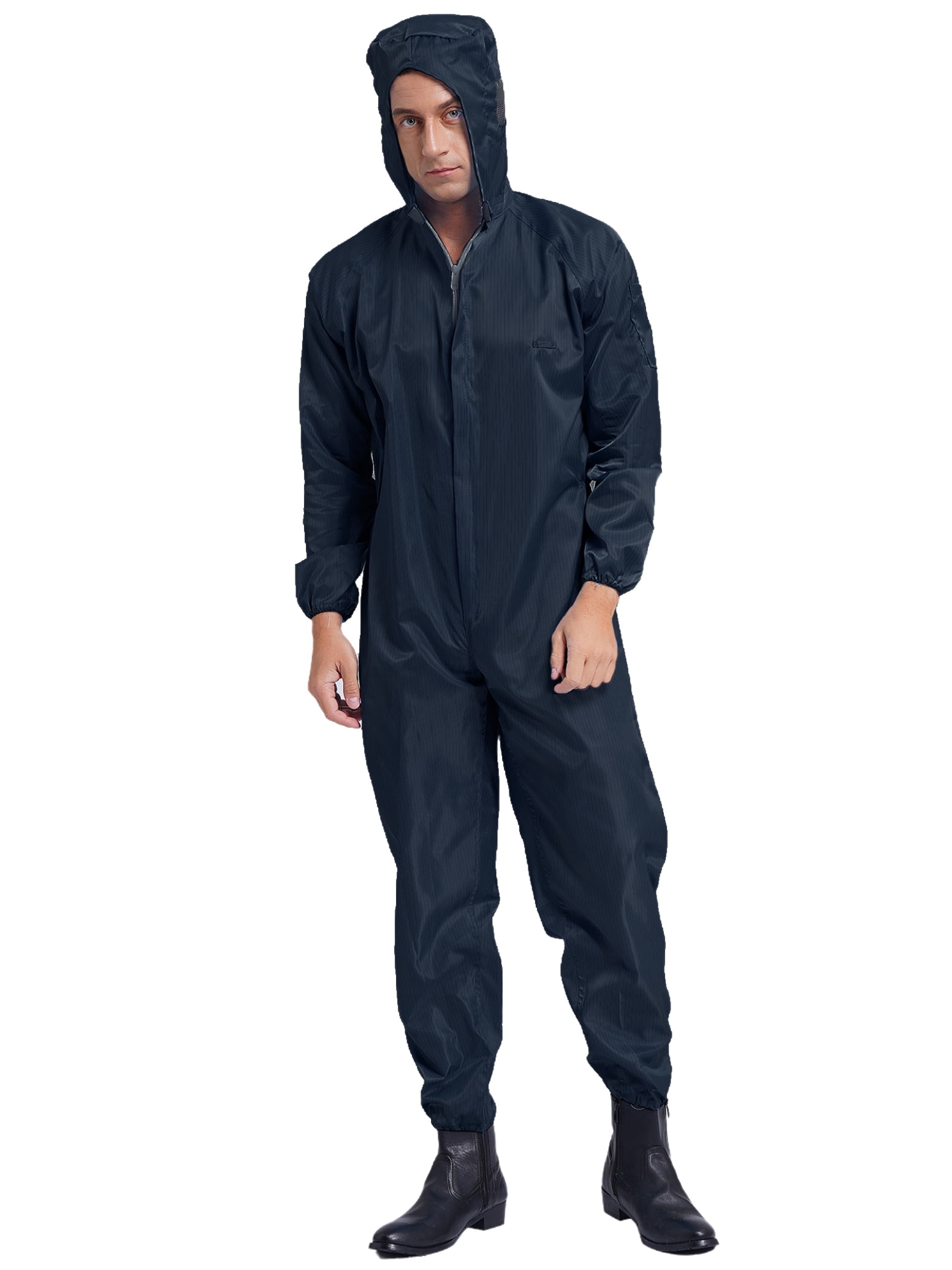 Haitryli Mens Anti-Static Bodysuit Coverall Zip Up Jumpsuit