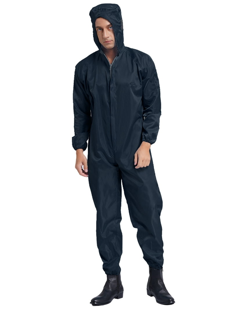 Haitryli Mens Anti-Static Bodysuit Coverall Zip Up Jumpsuit Spray