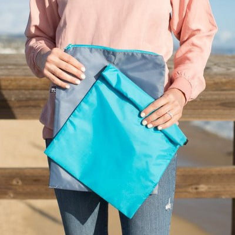 J.L. Childress Wet-to-Go Portable Wet and Dry Bags - Waterproof and Leakproof - Teal/Grey