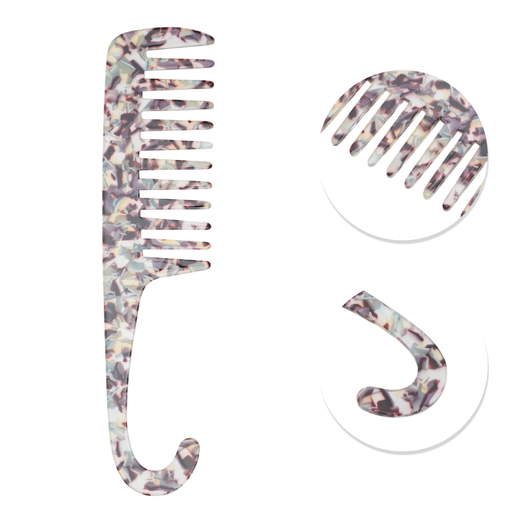 Unique Bargains 1 Pc Durable Wide Tooth Comb for Making hair Smooth Purple, White Medium