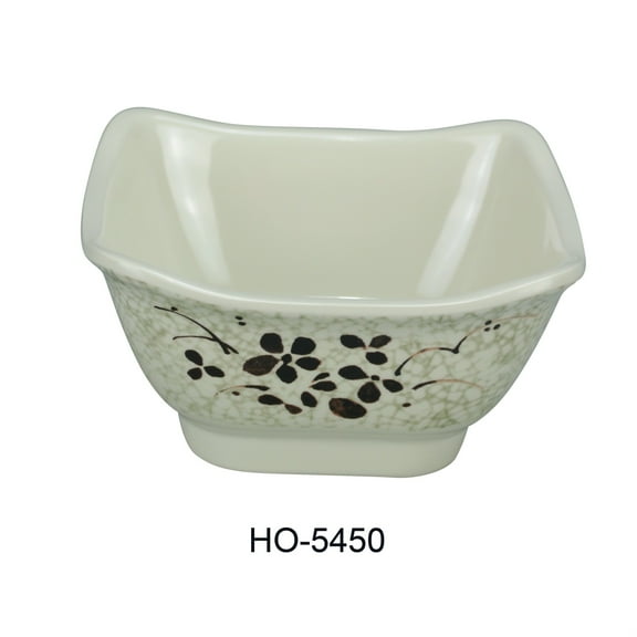 Yanco HO-5450 Honda Bowl, Square, 10 oz Capacity, 2.25" Height, 4.75" Width, 4.75" Length, Melamine, Pack of 48