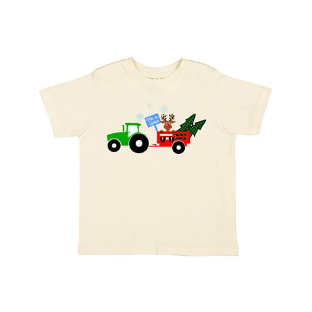 

Inktastic Christmas Tractor with Cute Reindeer Gift Toddler Boy or Toddler Girl T-Shirt