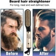 thumbnail image 2 of Beard Straightener for Men, Ionic Fast Heated Straightening Brush Hot Electric Mens Beard Comb Straightener Adjustable Temperatures, 2 of 8