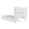 thumbnail image 5 of EUROCO Wood Twin Size Platform Bed with Storage Headboard and 2 Drawers, Open Shelf and LED Light for Kids Teens Adults, White, 5 of 13